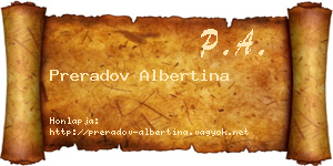 Preradov Albertina névjegykártya
